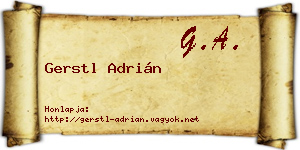 Gerstl Adrián névjegykártya